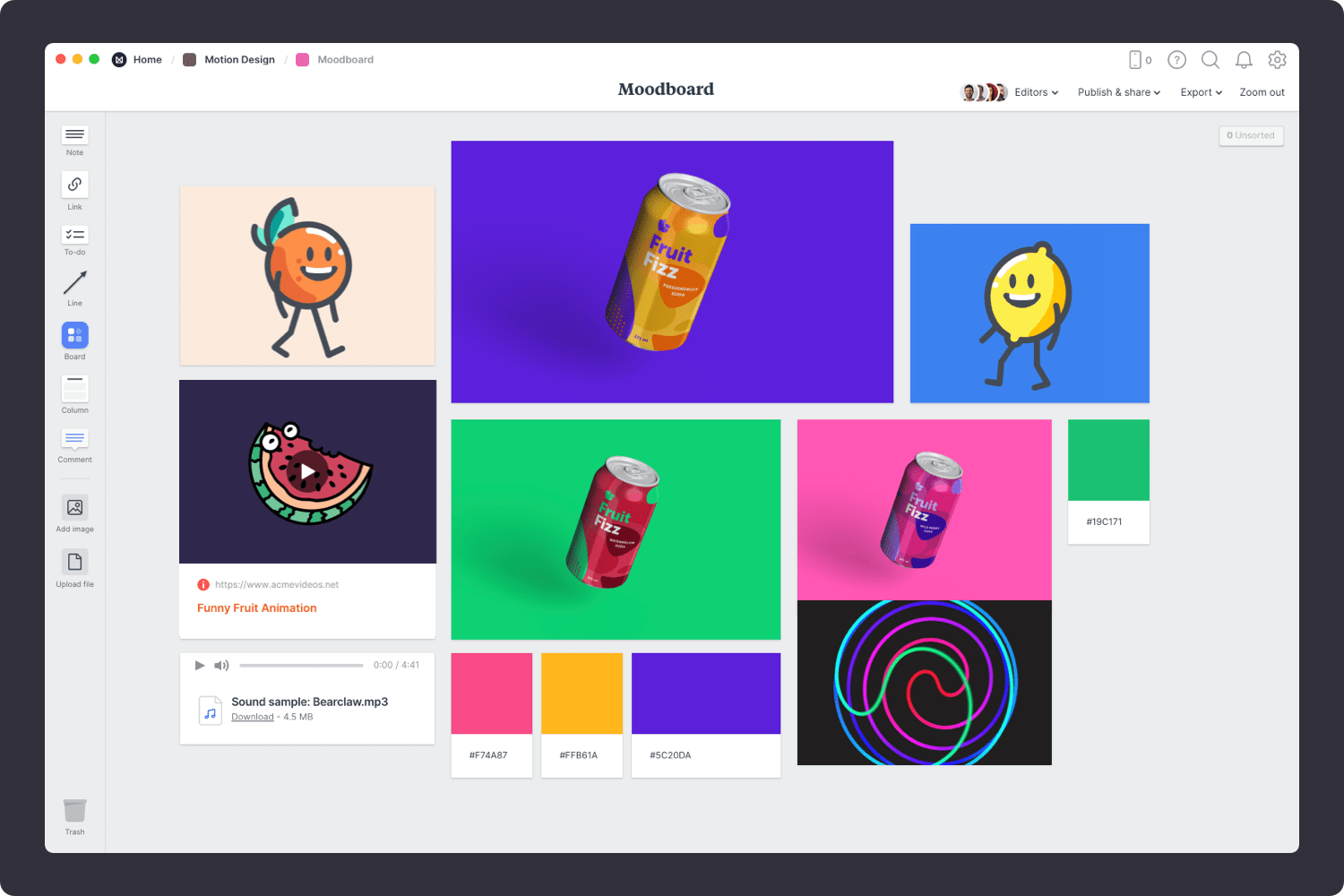 Motion design moodboard template step06